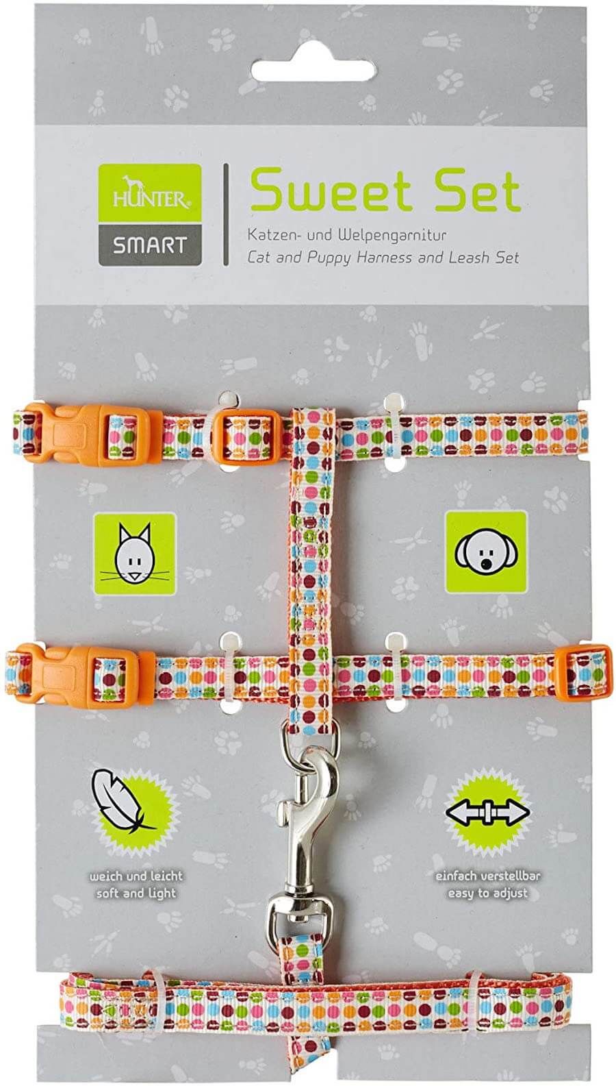 Harnais et laisse à pois pour chat – Image 2